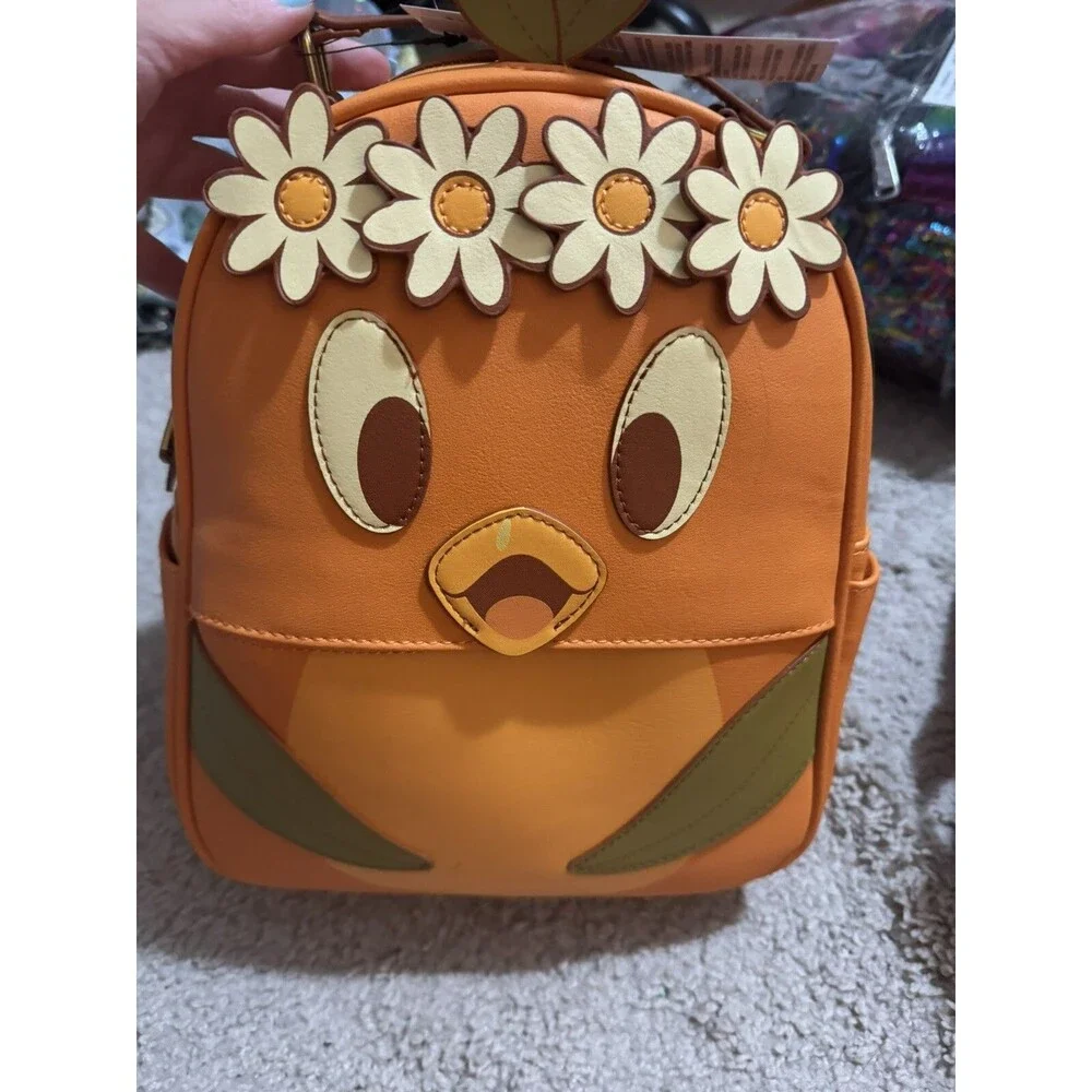 Loungefly Disney Parks Orange Bird Epcot Flower & Garden Festival Mini Backpack